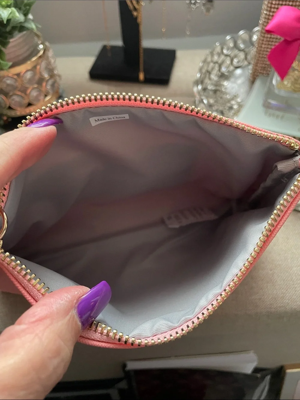 ✨💕Pandora Pink Embossed Zip Pouch - Women's Cosmetic Bag💕✨Jewelry Case NEW